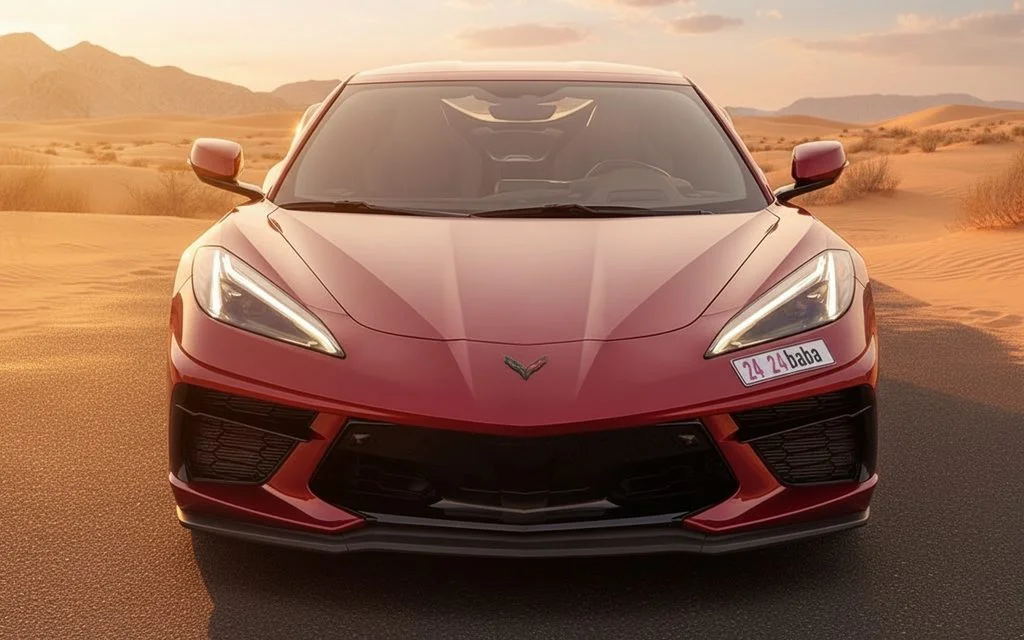 Chevrolet Corvette 2023 Red front view with headlights