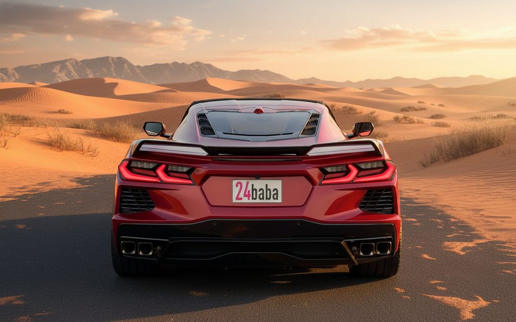 Chevrolet Corvette 2023 Red rear view showing taillights