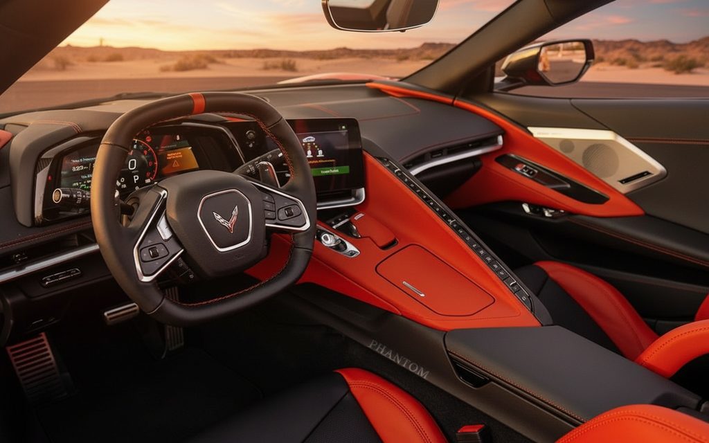 Rent Chevrolet Corvette 2023 Red Steering view