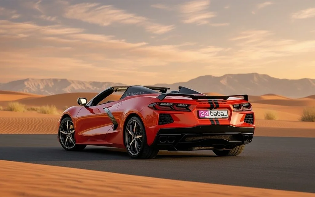 Chevrolet Corvette 2023 Red rear view showing taillights