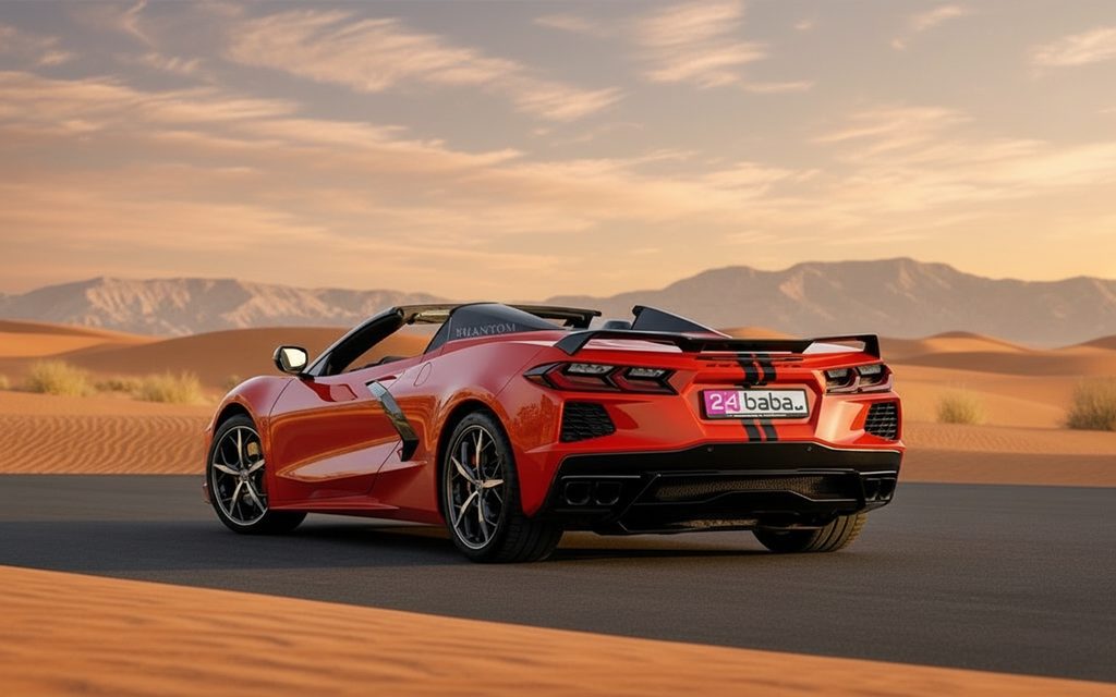 Chevrolet Corvette 2023 Red rear view showing taillights