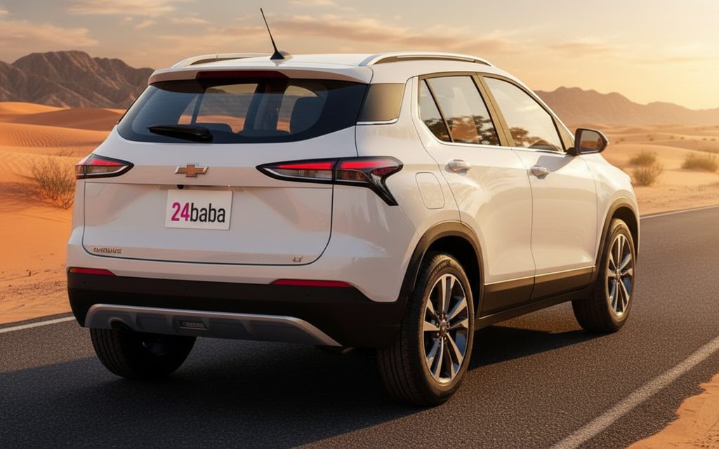 Chevrolet Groove 2024 White rear view showing taillights