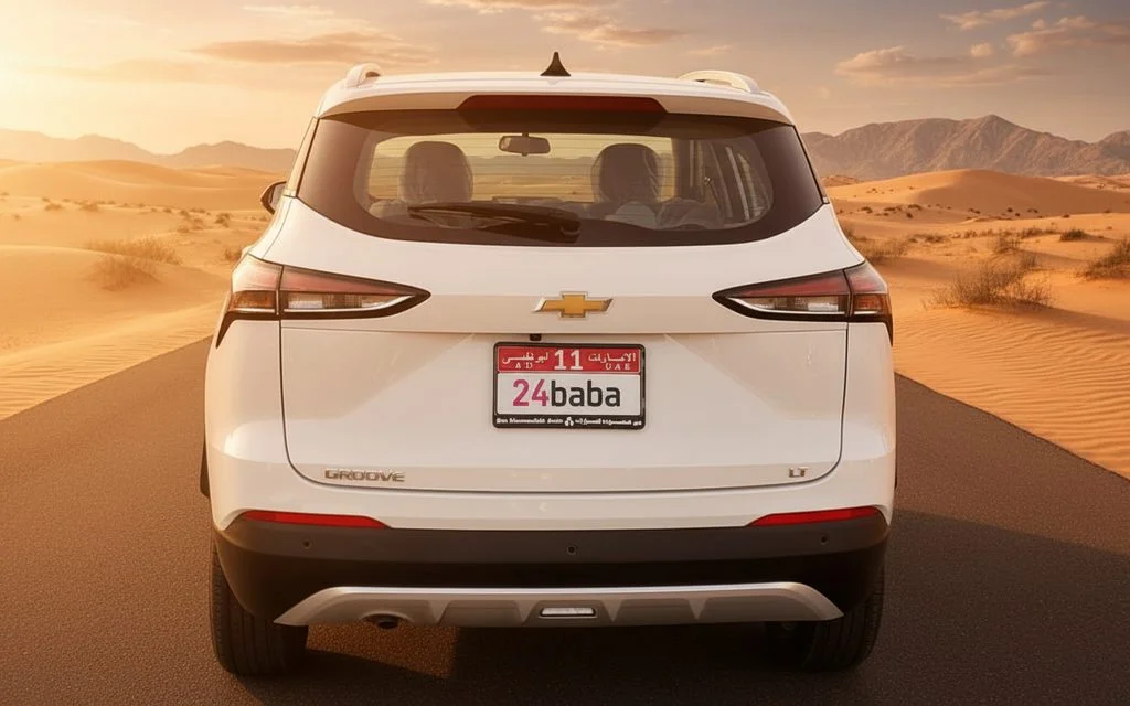 Chevrolet Groove 2025 White rear view showing taillights