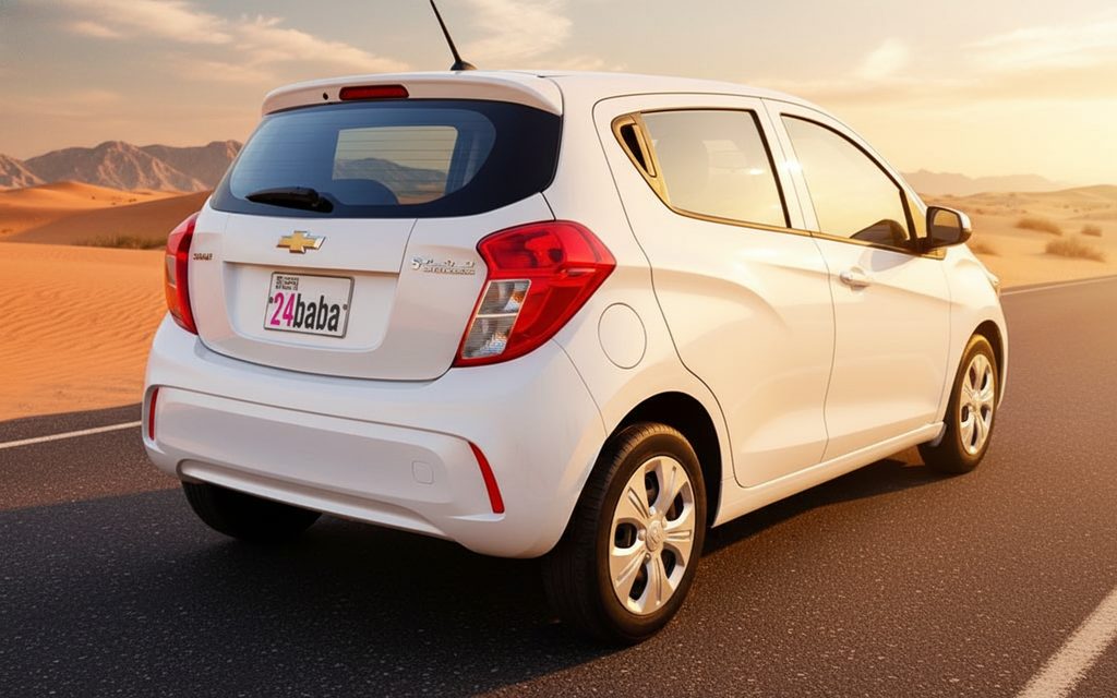 Chevrolet Spark 2020 White rear view showing taillights
