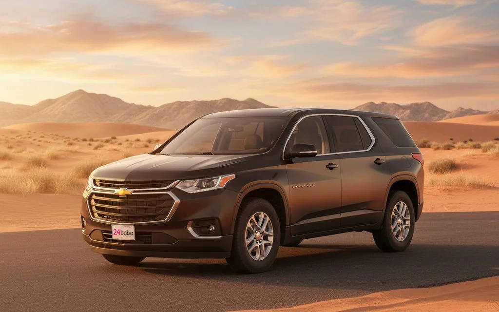 Chevrolet Traverse 2020 Black front view with headlights