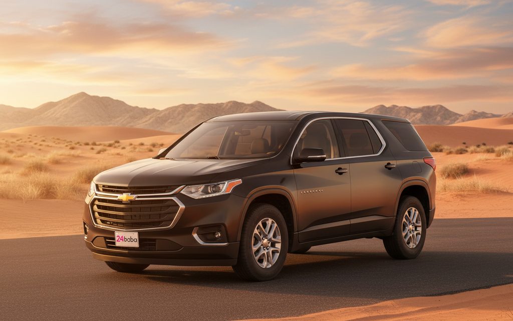 Chevrolet Traverse 2020 Black front view with headlights