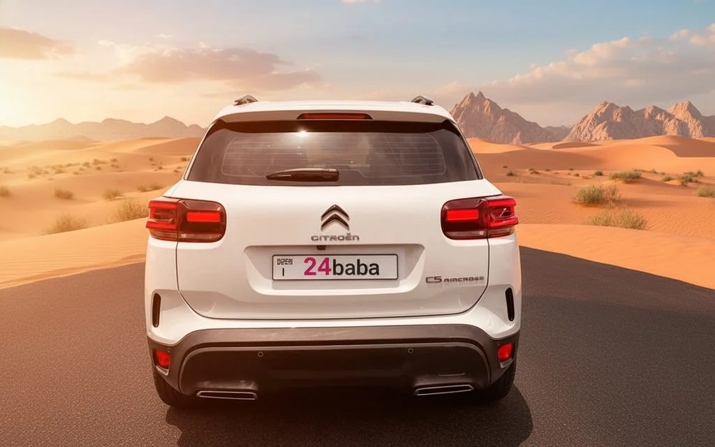 Citroen C5 2023 White rear view showing taillights