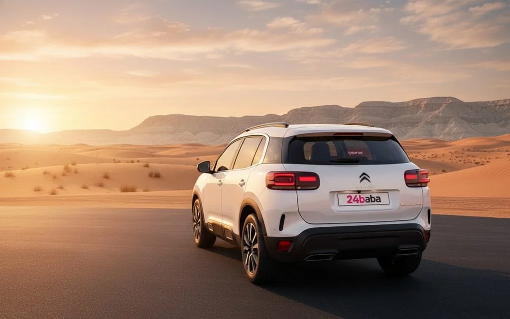 Citroen C5 2023 White rear view showing taillights