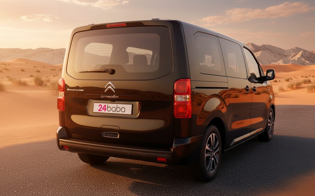 Citroen Spacetourer 2023 Black rear view showing taillights