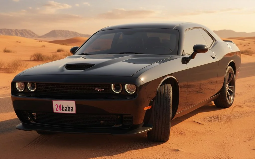 Dodge Challenger 2021 Black front view with headlights
