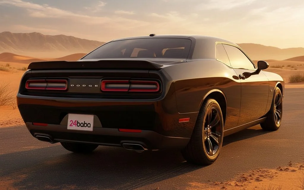 Dodge Challenger 2021 Black rear view showing taillights
