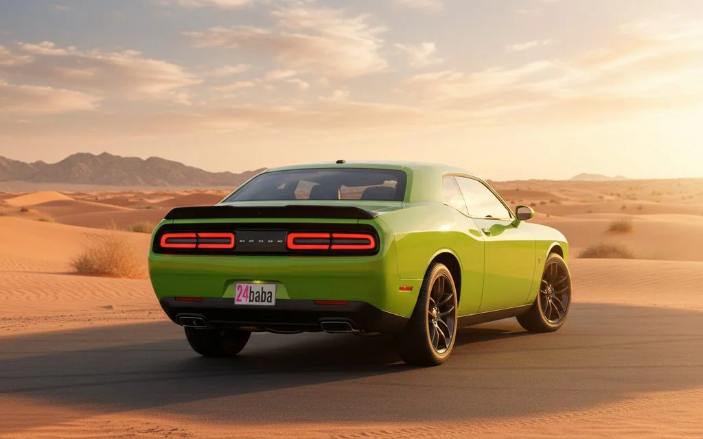 Dodge Challenger 2025 Green rear view showing taillight