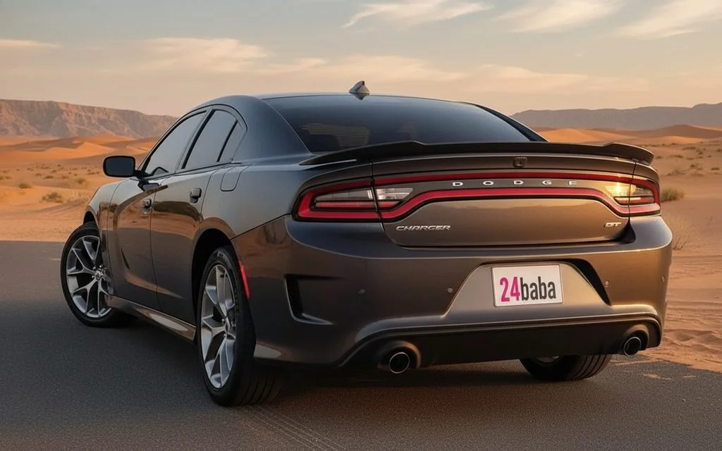 Dodge Charger 2021 Dark Gray rear view showing taillights