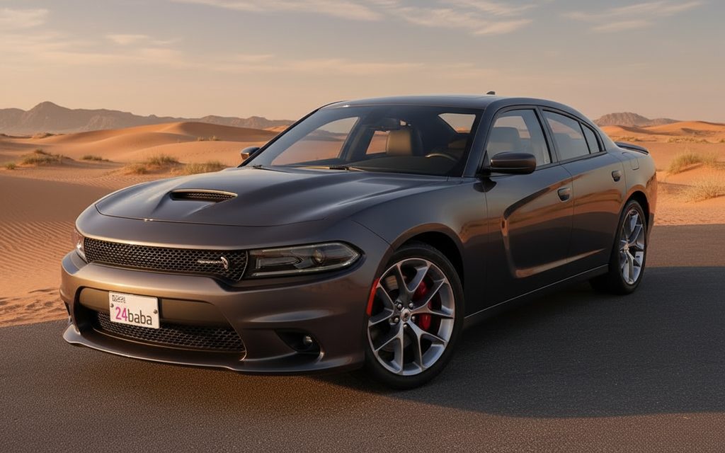 Dodge Charger 2021 Dark Gray front view with headlights
