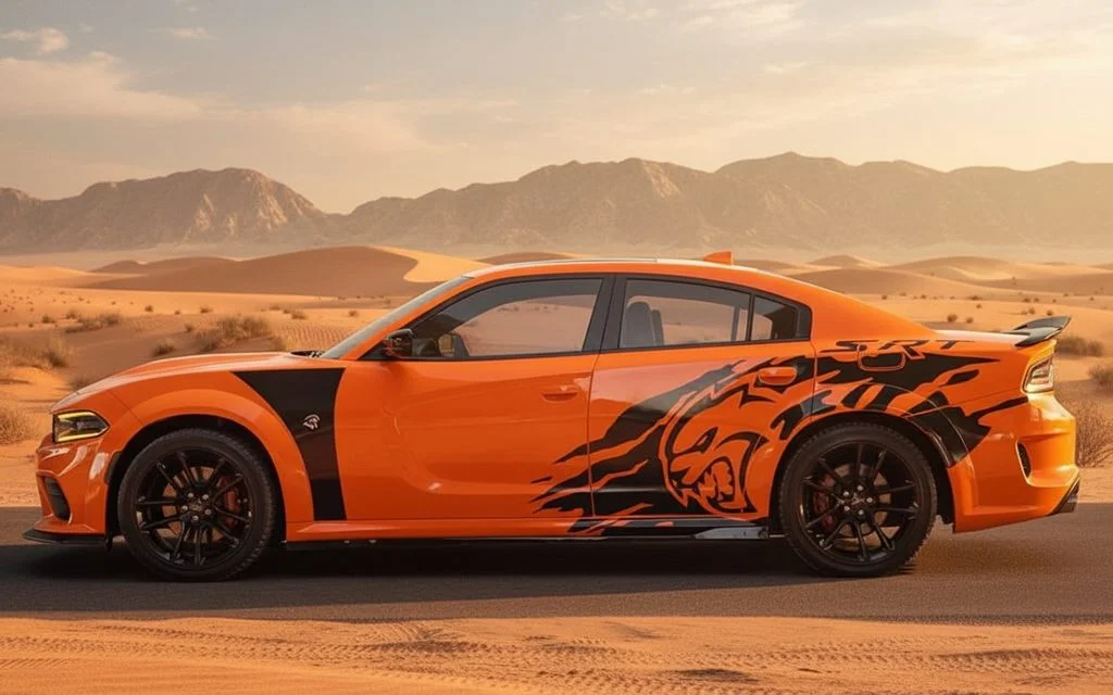 Dodge Charger 2020 Orange side profile