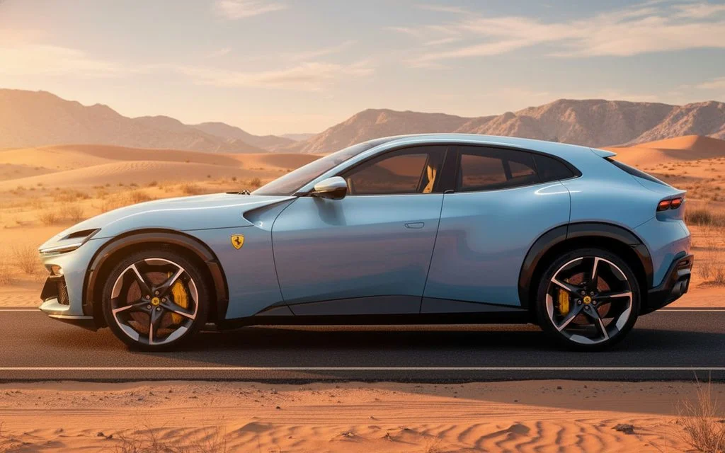 Ferrari Purosangue 2024 Blue side profile