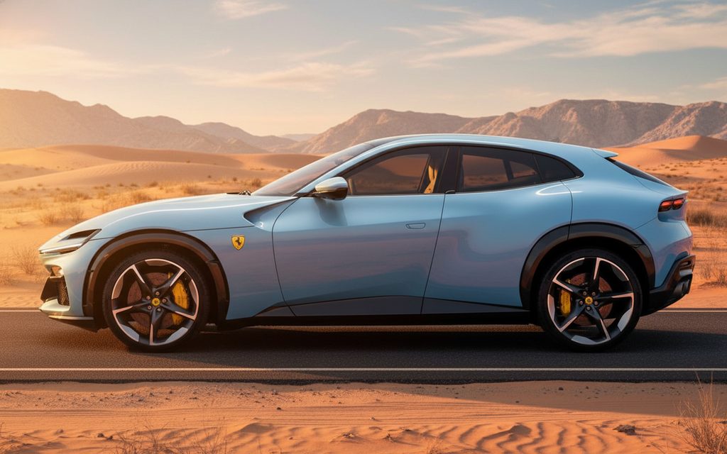 Ferrari Purosangue 2024 Blue side profile