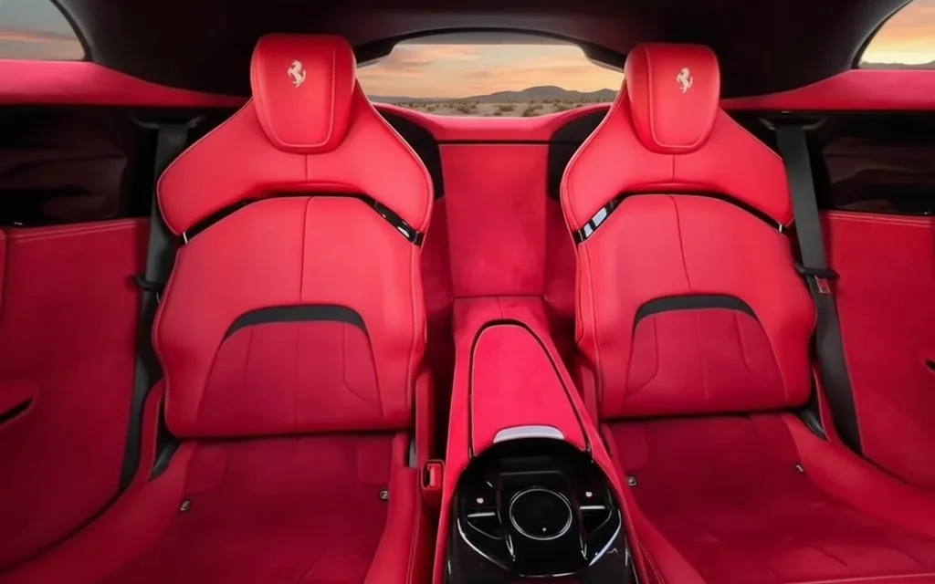 Ferrari Purosangue 2024 leather seats and cabin