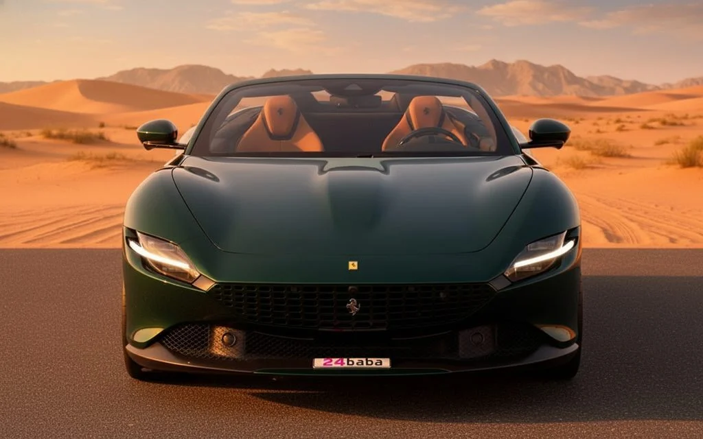 Ferrari Roma 2025 Green front view with headlights