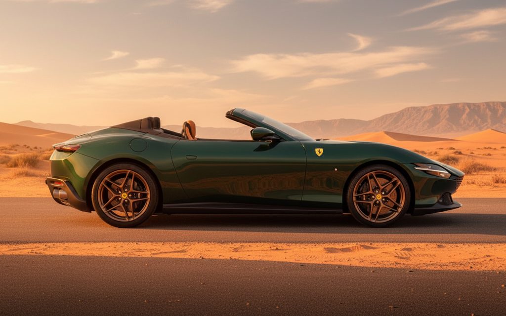 Ferrari Roma 2025 Green side profile