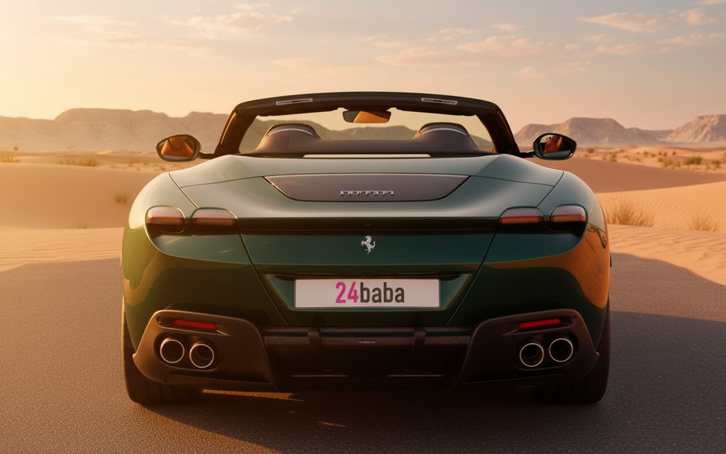 Ferrari Roma 2025 Green rear view showing taillights