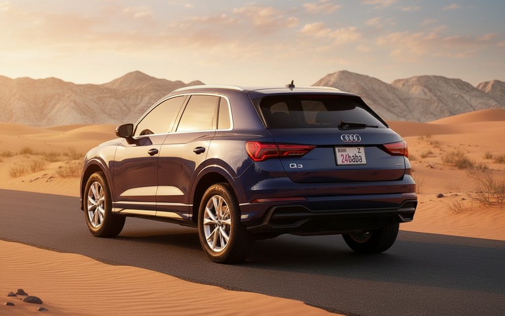 Audi Q3 2024 Blue rear view showing taillights