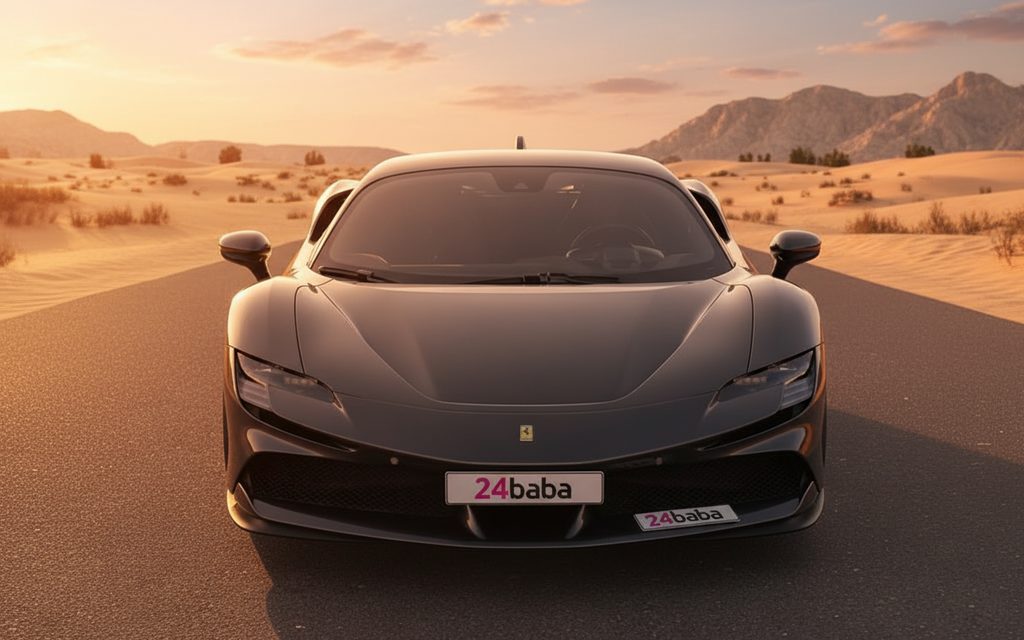 Ferrari Sf 90 2021 Grey front view with headlights