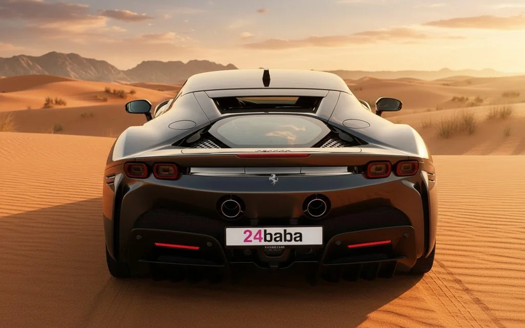 Ferrari Sf 90 2021 Grey rear view showing taillights