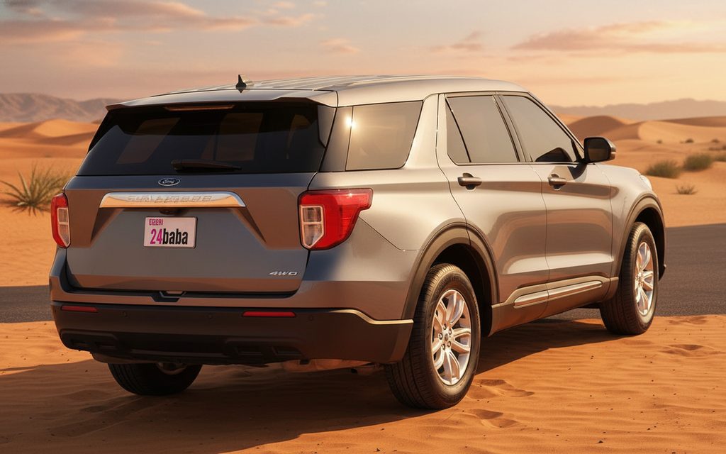 Ford Explorer 2021 Grey rear view showing taillights