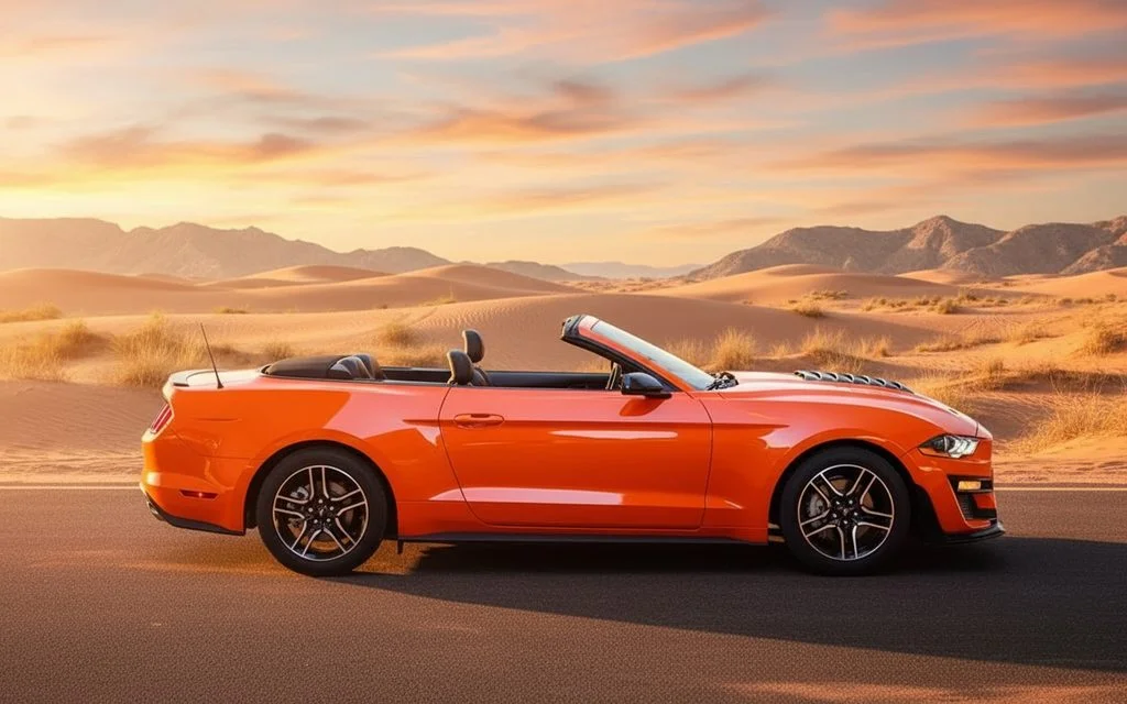 Ford Mustang 2022 Orange side profile