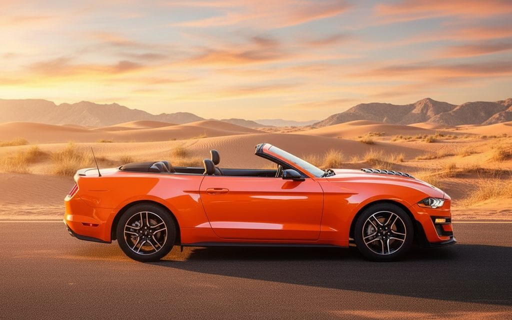 Ford Mustang 2022 Orange side profile
