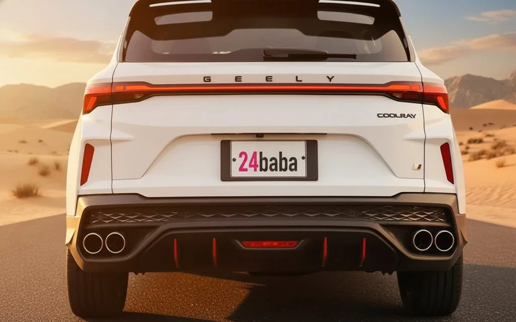 Geely Coolray 2024 White rear view showing taillights