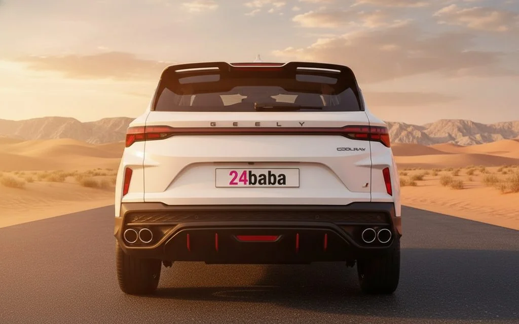 Geely Coolray 2024 White rear view showing taillights