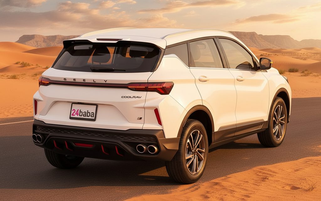 Geely Coolray 2026 White rear view showing taillights