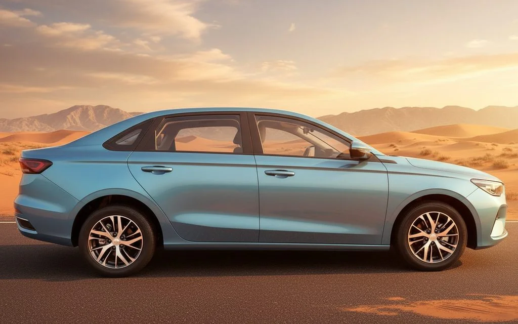 Geely Emgrand 2024 Blue side profile