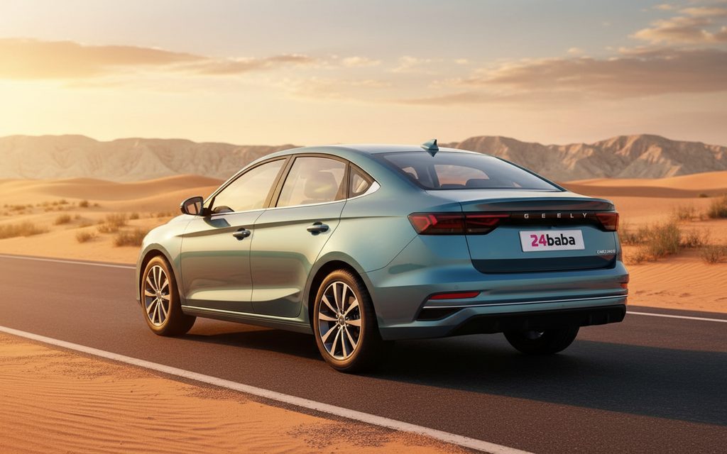 Geely Emgrand 2024 Blue rear view showing taillights