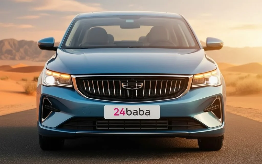 Geely Emgrand 2025 Blue front view with headlights