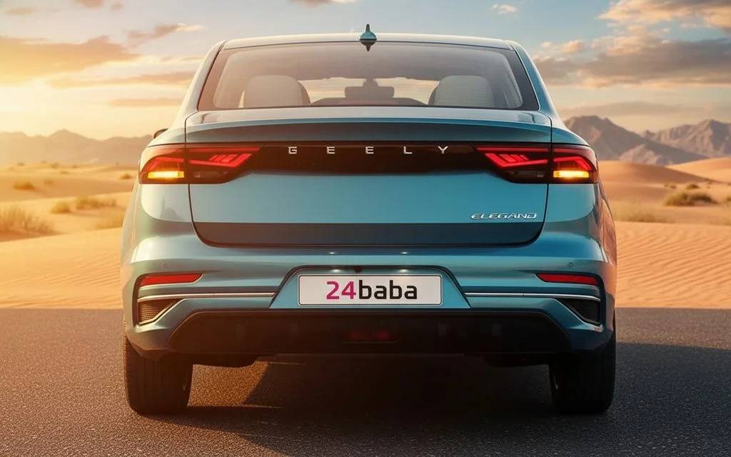 Geely Emgrand 2025 Blue rear view showing taillights