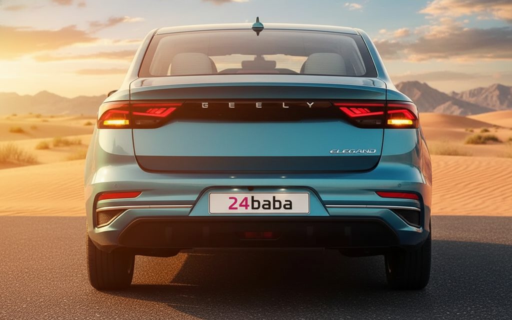 Geely Emgrand 2025 Blue rear view showing taillights