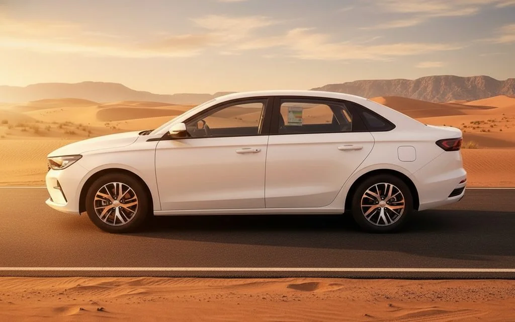 Geely Emgrand 2026 White side profile