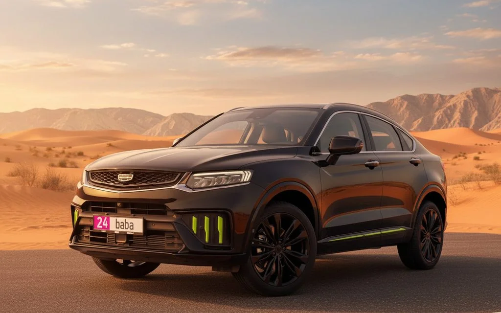 Geely Tugella 2025 Grey front view with headlights