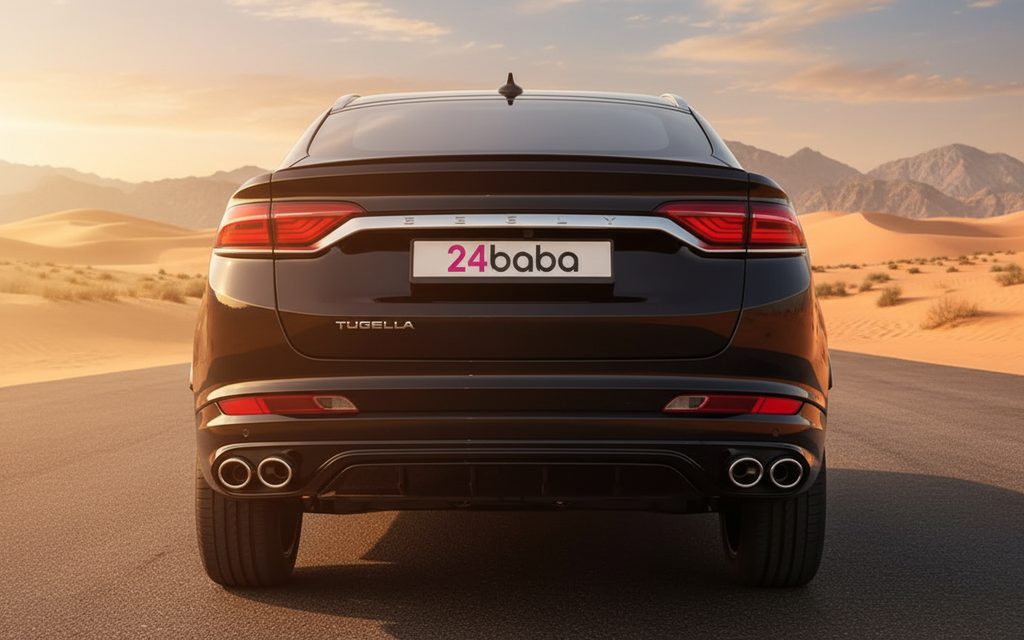 Geely Tugella 2025 Grey rear view showing taillights