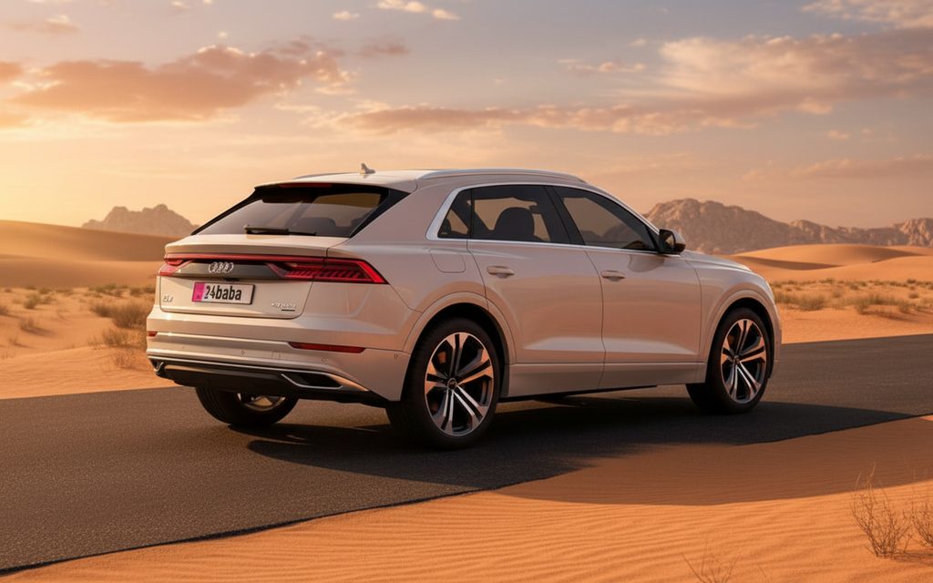 Audi Q8 2024 Beige rear view showing taillights