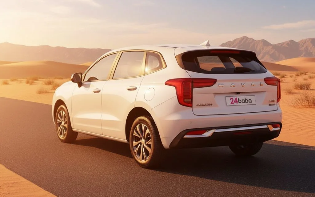 Haval Jolion 2024 White rear view showing taillights