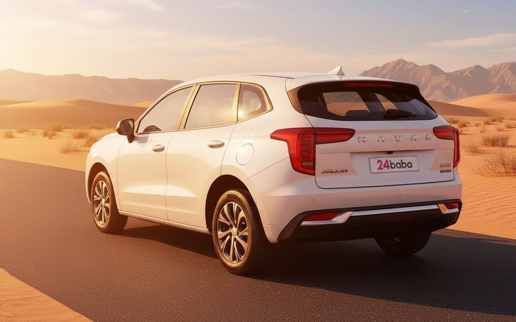 Haval Jolion 2024 White rear view showing taillights