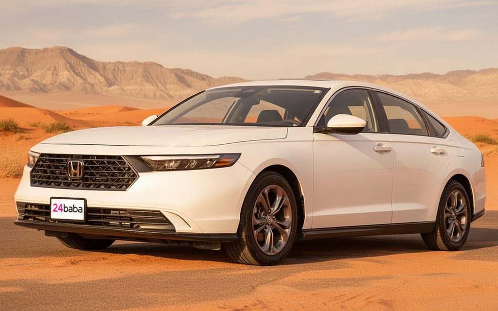 Honda Accord 2023 White front view with headlights