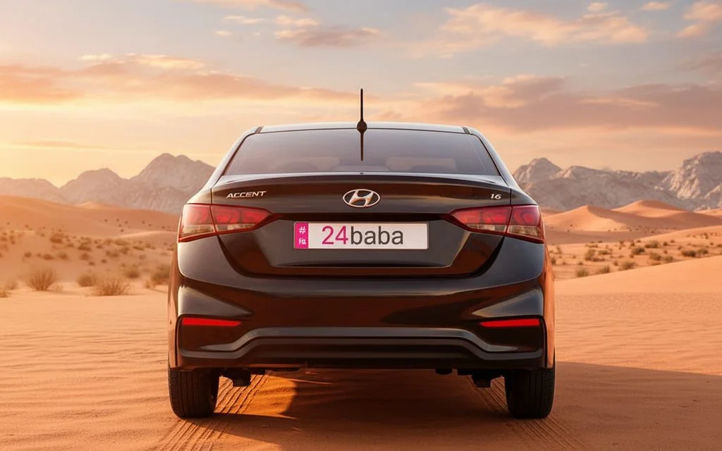 Hyundai Accent 2023 Black rear view showing taillights