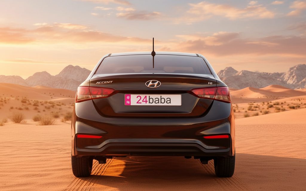 Hyundai Accent 2023 Black rear view showing taillights