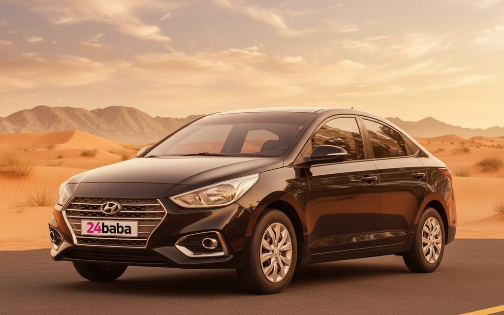 Hyundai Accent 2023 Black front view with headlights