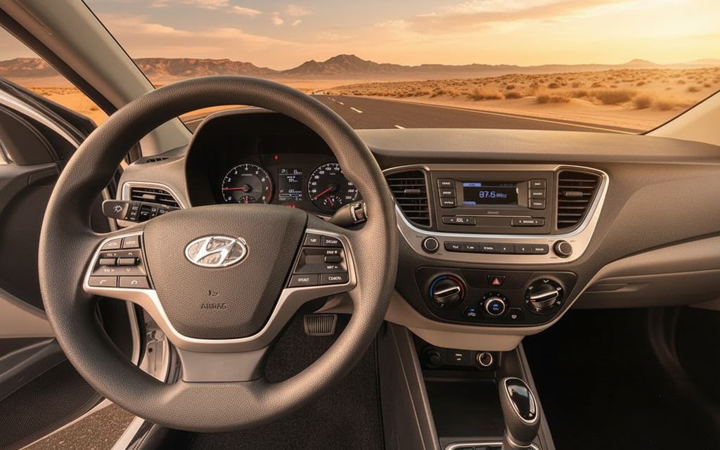 Hyundai Accent 2022 interior view showing trim
